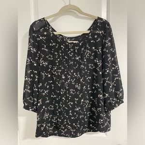 Black Floral Blouse